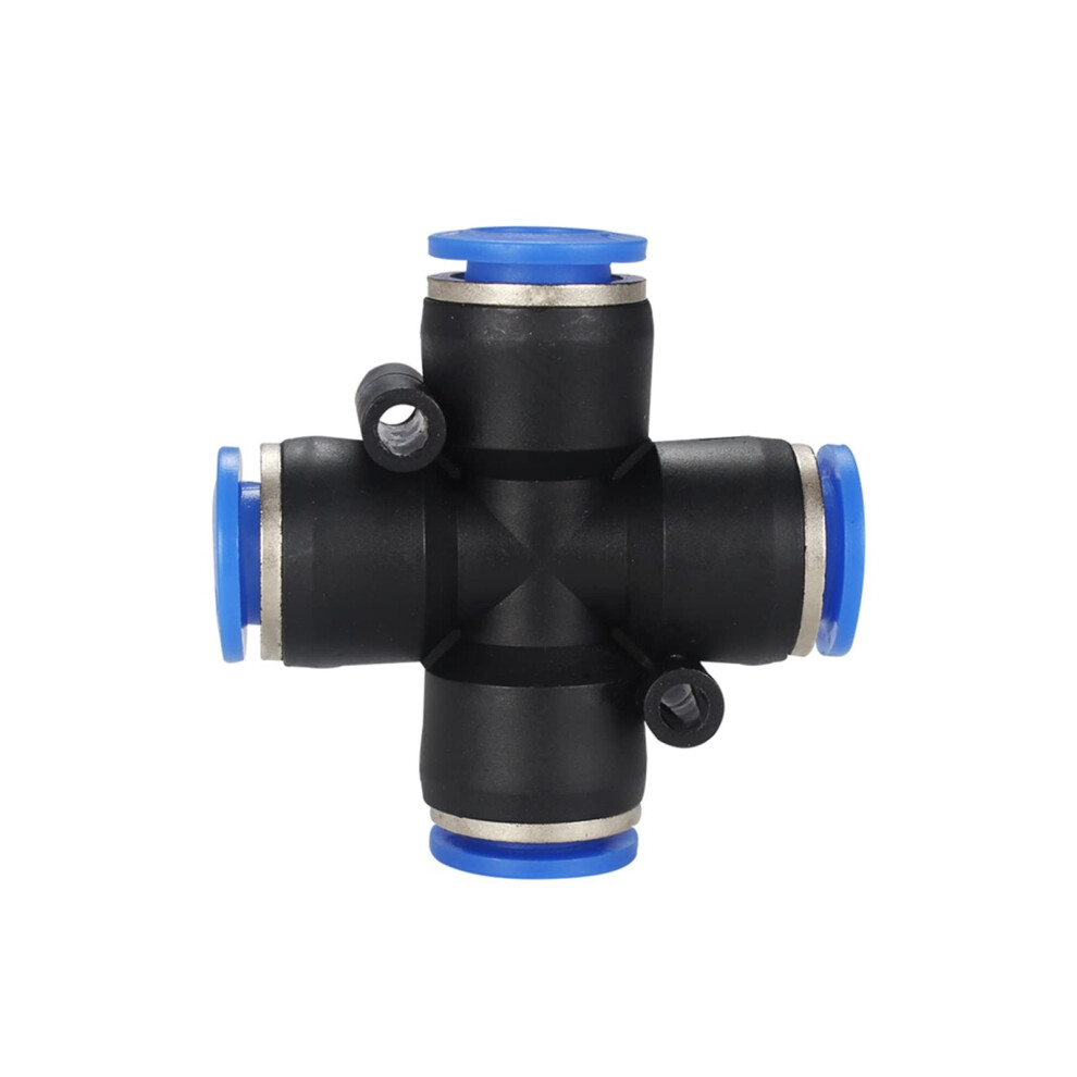 Fittings Connector 4-12Mm Od Hose Plastic Push In Quick Connector Air Fitting Tube Cross Plumbing Black 12Mm 9084446711899