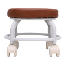 360-Drehbarer wasserdichter PU-Rollhocker Braun