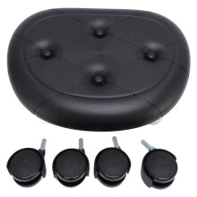 (Black) Rollhocker mit Rädern: Ergonomisch, Kurzer Sitz, Weiß