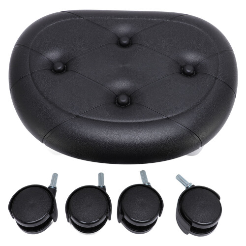 (Black) Rollhocker mit Rädern: Ergonomisch, Kurzer Sitz, Weiß