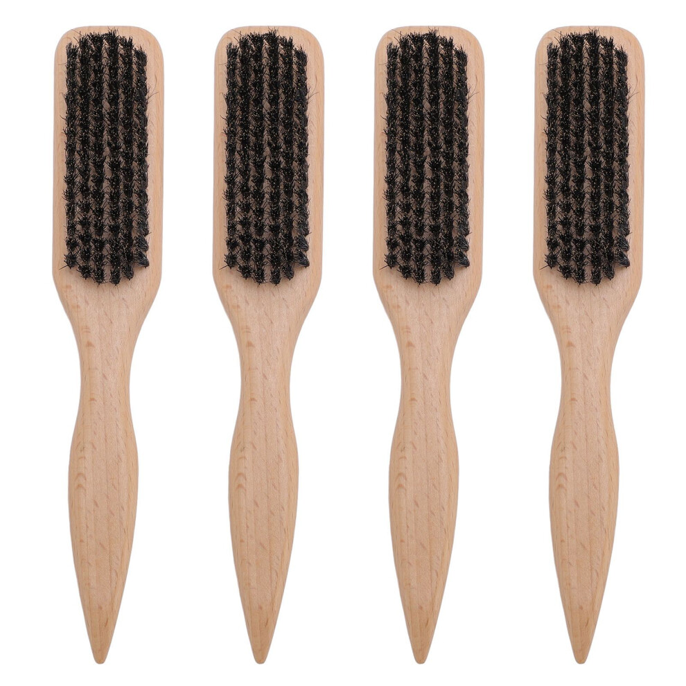 4pcs Beard Brush Wood Handle Barbershop Mustache Grooming