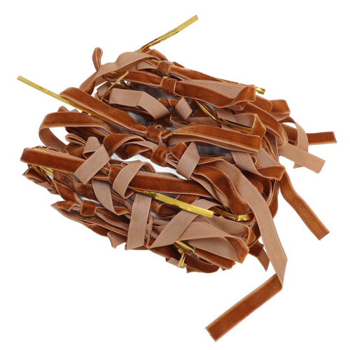 (Dark Coffee Color) Samt-Schleifengirlande als festliche Deko oder Geschenk 1