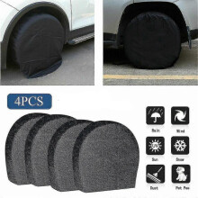 (L, Black) 4 Pack Waterproof Tire Cover Spare Tyre Wheel Rv Trailer Camper Anti-corrosion Tyre Protector