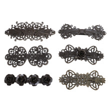 6x Ponytail haarspeldjes Vintage Franse barrettes