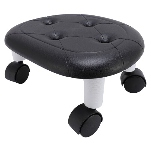 (Black) Rollhocker mit Rädern: Ergonomisch, Kurzer Sitz, Weiß 1