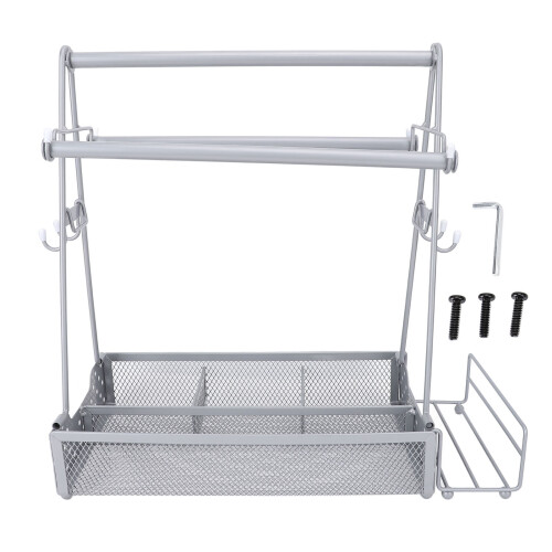 BBQ Condiment Holder Grill Caddy with Towel Holder