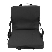 (Black) Folding Stadium Seat Cushion Back Support Portable Blue