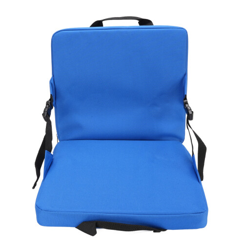 (Blue) Folding Stadium Seat Cushion Back Support Portable Blue