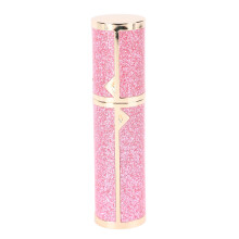 (Glitter Pink) 5ml Nachfüllbare Parfüm-Sprayflasche PU-Leder Rosa
