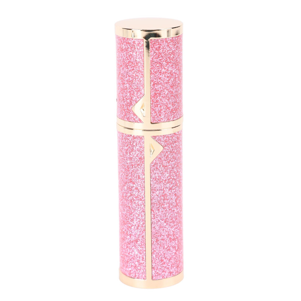 Pink (Glitter ) 5Ml Refillable Perfume Atomizer Pu Leather Spray Bottle