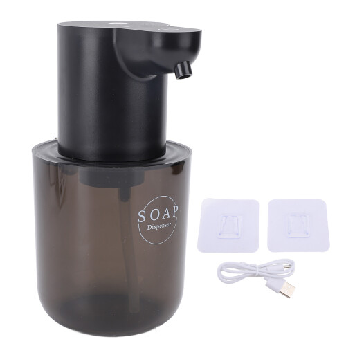 (Black) Erogatore Sapone USB Ricaricabile Bianco 400ml