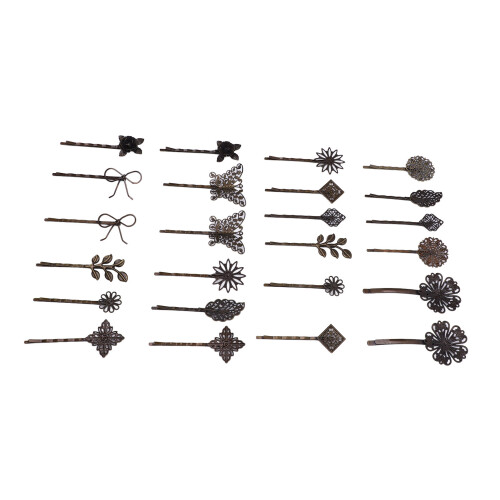 24x Vintage haarclips Retro spelden voor dames 2