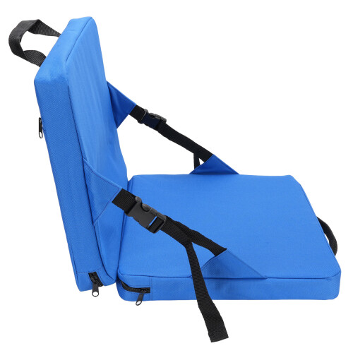 (Blue) Folding Stadium Seat Cushion Back Support Portable Blue 1