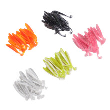 100 Stück fluoreszierende Gummiköder mit Paddle Tail für Angler