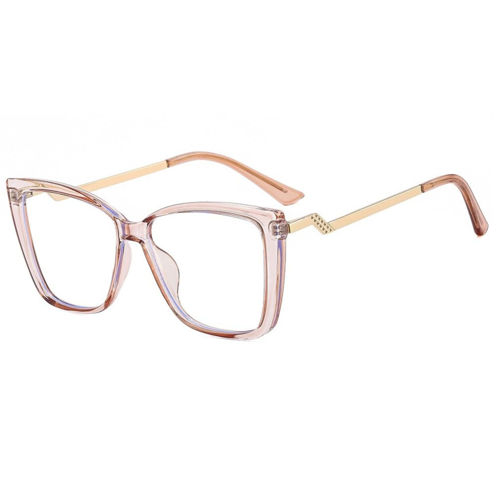 Blue/Light Cat-Eye Reading Glasses Anti Eyestrain Computer Readers Anti Flat Mirror Tea +2.00 Diopter
