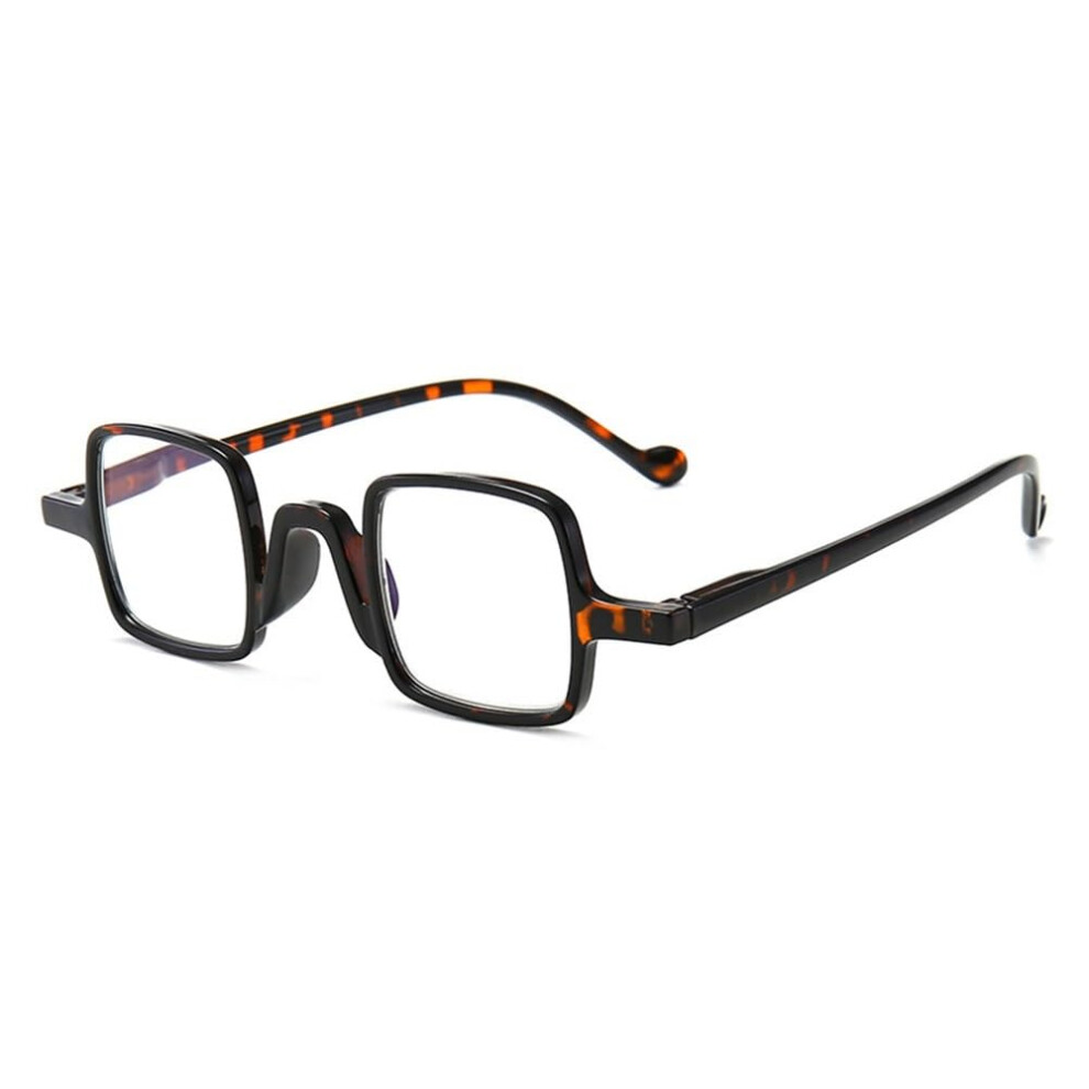 Anti Eye Strain Computer Readers Anti Blue Light Reading Glasses TR Frame Flat Light Mirror HD Presbyopic Tea Color