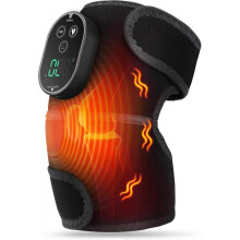 Cordless Knee Massager with Heat, Heating Pad for Knee Shoulder Elbow, Heated Knee Brace for Arthritis, Knee Heating Pad Wrap with 6 Heating Levels, 3