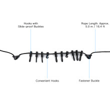 5M Hanging Rope with Hooks for Camping Hiking