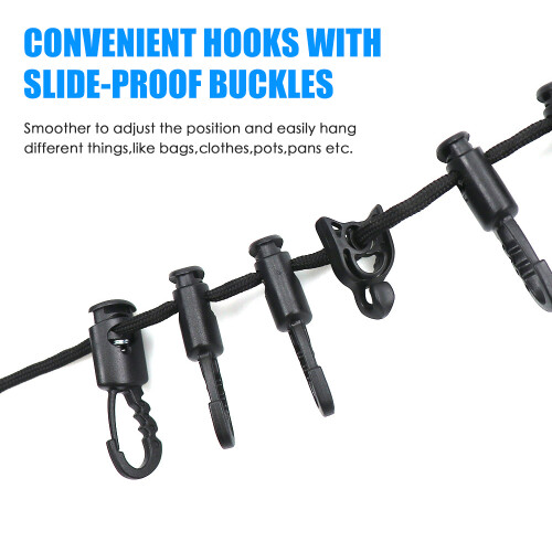 5M Hanging Rope with Hooks for Camping Hiking 2