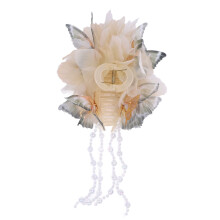 Weißer Blumen-Haarclips mit Quaste für Damen und Mädchen