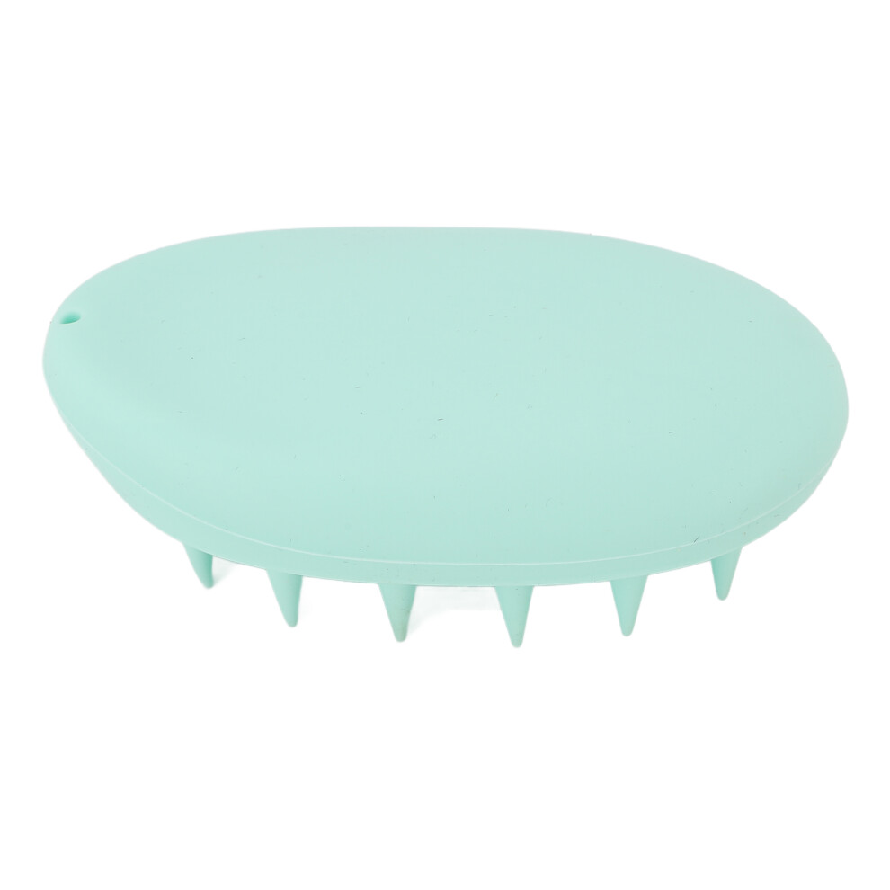 (Green) 3pcs Oval Hair Brush Silicone Wide Teeth Shampoo Green
