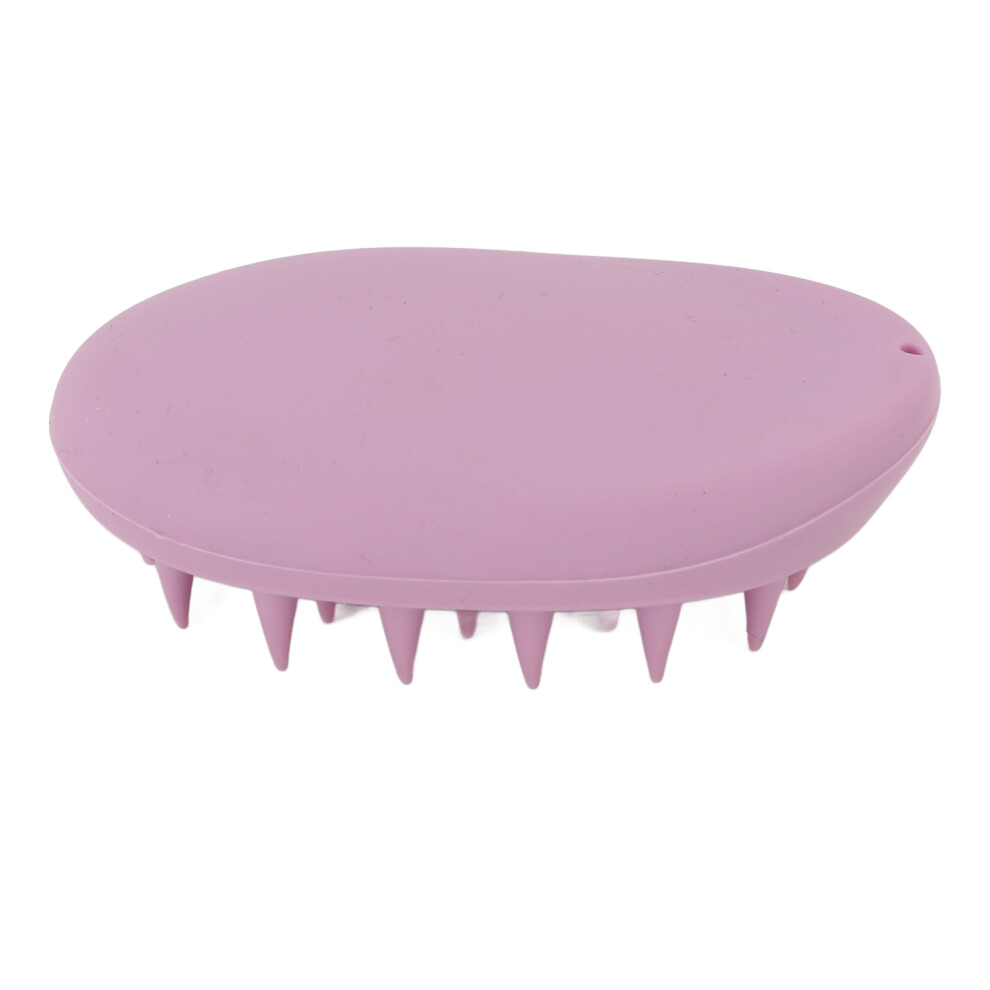 (Purple) 3pcs Oval Hair Brush Silicone Wide Teeth Shampoo Green