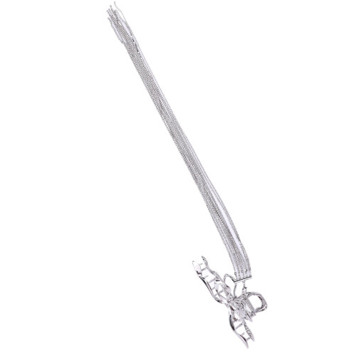 Langer Haar-Klemmclip Silber Strass Elegant 2