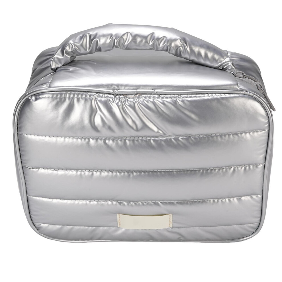 Silver/Black () Makeup Cosmetic Bag Rain Proof Large Capacity Portable