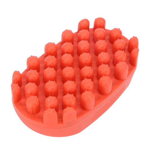 (Red) Washable Portable Brown Rubber Twist Curl Comb 1