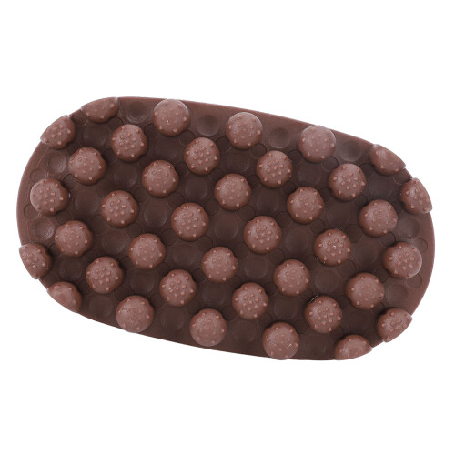 (Brown) Washable Portable Brown Rubber Twist Curl Comb 1