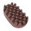 (Brown) Washable Portable Brown Rubber Twist Curl Comb 5