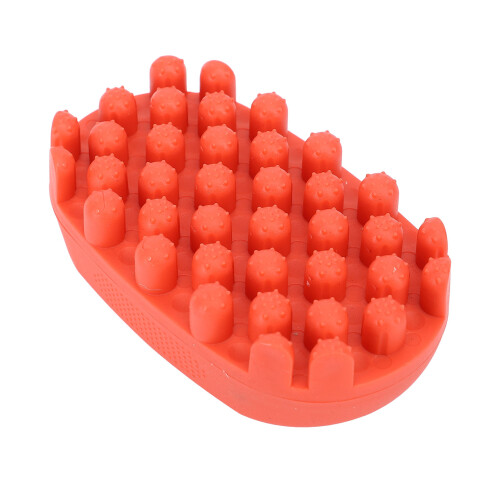 (Red) Washable Portable Brown Rubber Twist Curl Comb 2