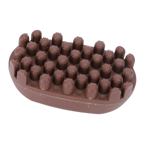 (Brown) Washable Portable Brown Rubber Twist Curl Comb 2