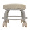 Niedriger Hocker mit Rollen, PU-Leder, rund, Beige 5