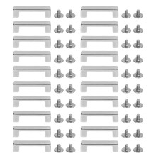(Silver) 20pz Fibbie Metalliche Quadrate in Lega di Zinco Argento