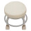 Niedriger Hocker mit Rollen, PU-Leder, rund, Beige 4