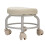 Niedriger Hocker mit Rollen, PU-Leder, rund, Beige 2