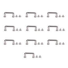 (Silver) 10 Stk. Silberner Bogenbrückenverschluss 19x11x5mm D-Ring PH-Schraube