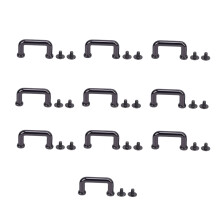 (Silver Black) 10 Stk. Silberner Bogenbrückenverschluss 19x11x5mm D-Ring PH-Schraube