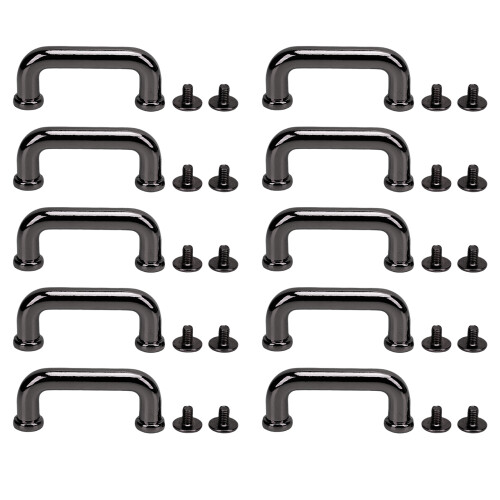 (Silver Black) 10 Stk. 25,5x10,5x5mm Flachrundbogenbrücke Silber