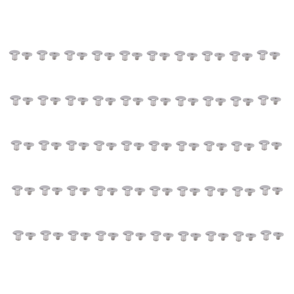 50 Pairs 0.18X0.2x0.35in Leather Rivets M3.5 Stainless Steel 448787333001