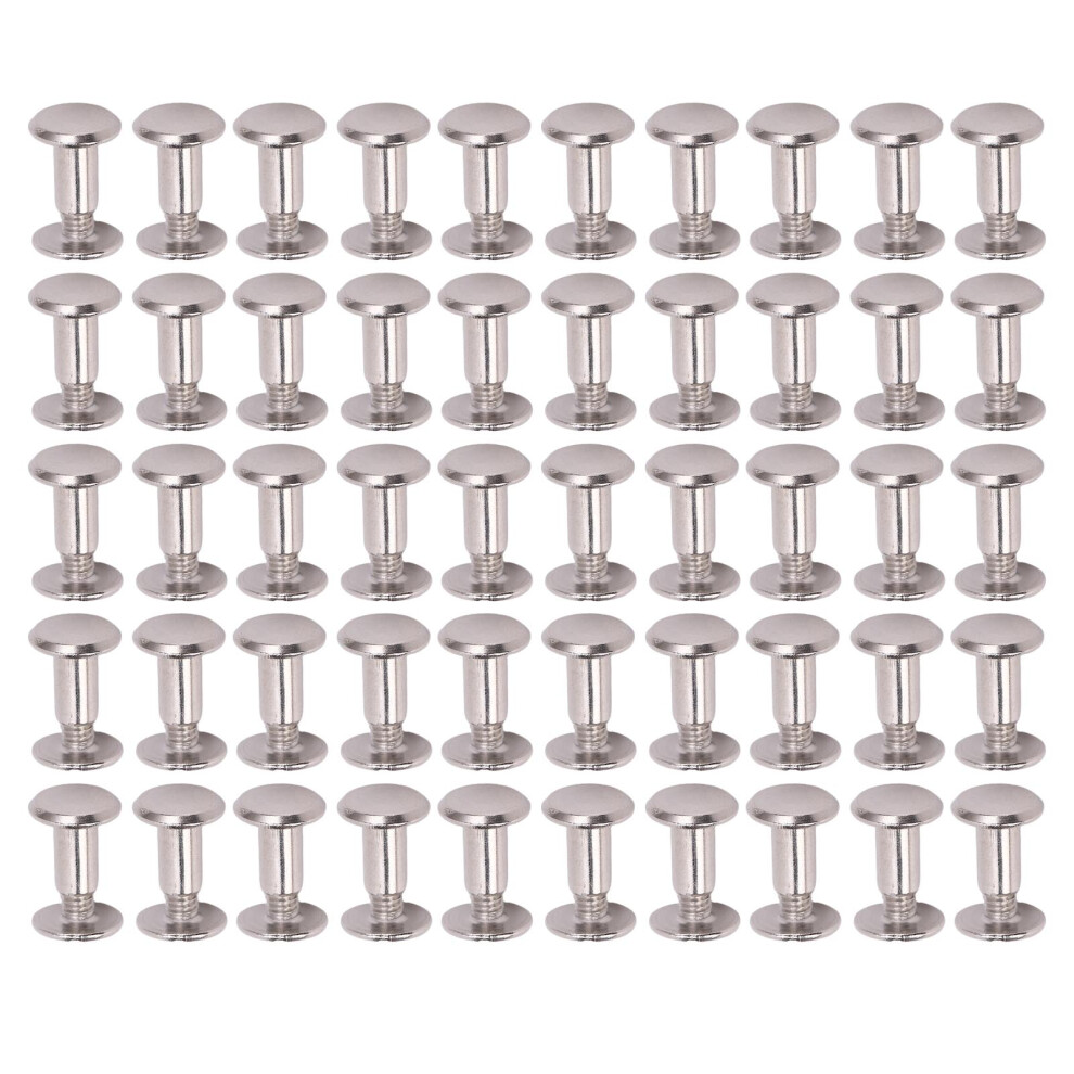 4.5X8x9mm 50 Set M3.5 Screw Rivets Flat Round Head For Pu Leather 448787333018