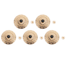 5 Sätze Zinklegierung 30mm Gold Chrysantheme Knöpfe 4,5mm Schraube
