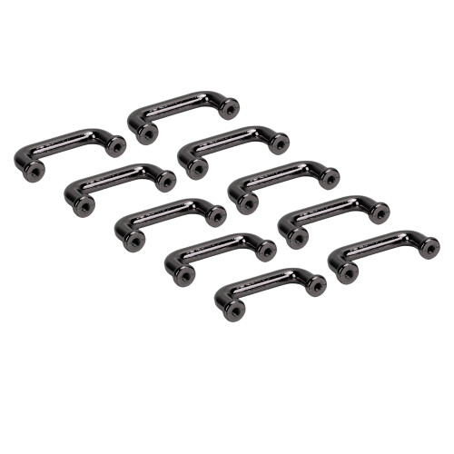 (Silver Black) 10 Stk. 25,5x10,5x5mm Flachrundbogenbrücke Silber 1