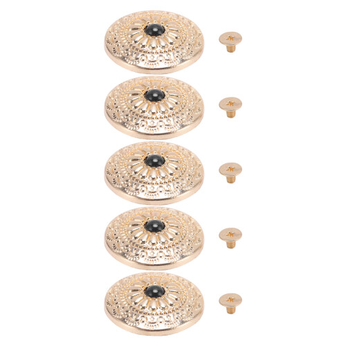5x 30mm Gold Chrysanthemum Buttons 4.5mm Screw 2