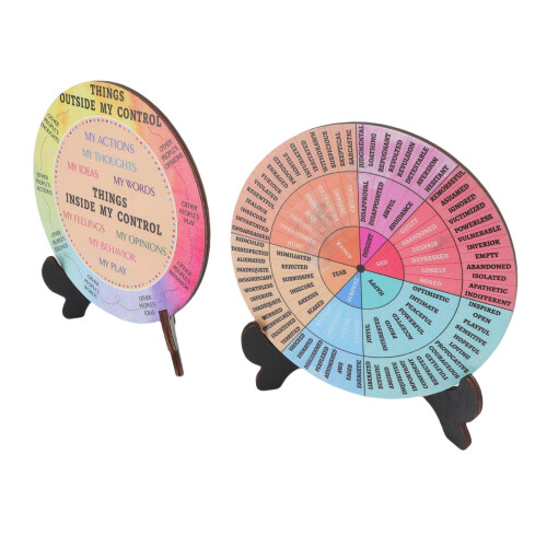 2pcs Feelings Wheel Desk Decor Emotion Chart 1