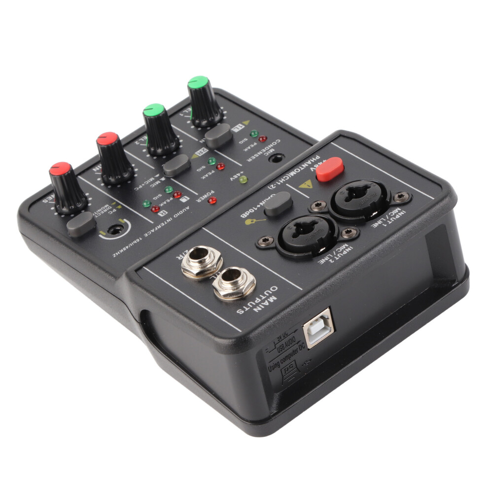 48V Phantom Power 2-Channel Mixer Usb Console For Music Recording 8711357190468
