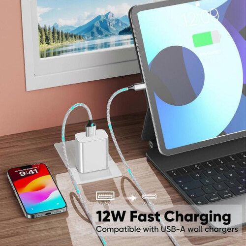 20 Ft USB C Cable, Long USB A 2.0 to Type C 12W Fast Charging & Data Transfer Cord Compatible with Xbox PS5 Controller, iPhone 17/16/15, Android Phone 2