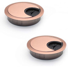 2 Pcs Metal Cable Grommet for Desk Cable Tidy Outlet Grommet,Luxury Gold Recessed Round Cables - Ø53 mm