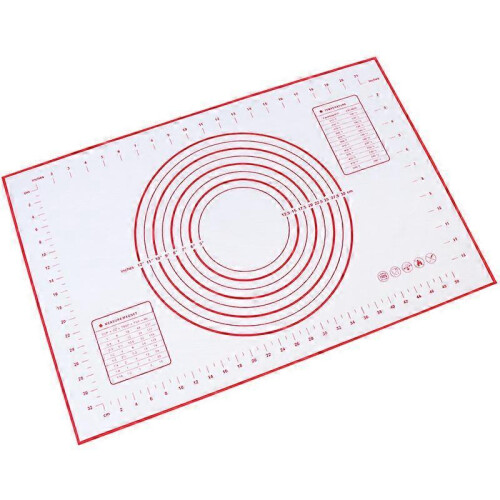 Silicone Baking Mat Non-Stick Dough Mat (60 x 40 cm red) Irisfr
